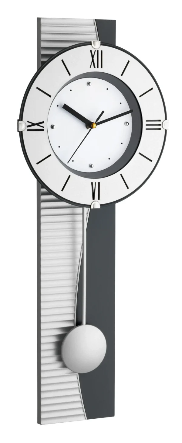 TFA Dostmann TFA 60.3001 Analoge Pendeluhr In Metall-Optik 1