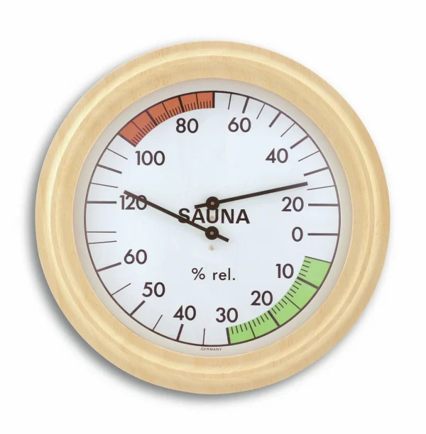 TFA Dostmann TFA 40.1006 Analoges Sauna-Thermo-Hygrometer Mit Holzrahmen 1