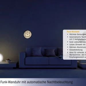 TFA Dostmann Analoge Funk-Wanduhr Mit Nachtbeleuchtung TFA 60.3535.02 6