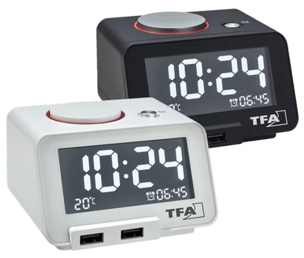 TFA Dostmann Digitalwecker Homtime TFA 60.2017 Temperaturanzeige USB Anschluß 1