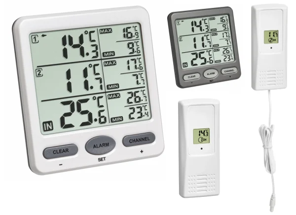 TFA Dostmann Digitales Funk-Thermometer Trio TFA 30.3062 Mit Außensender Inkl. Kabelfühler 1